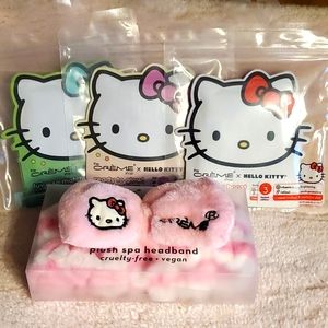 NWT Sanrio x The Creme Shop Hello Kitty sheet mask set of 9 & Spa Headband
